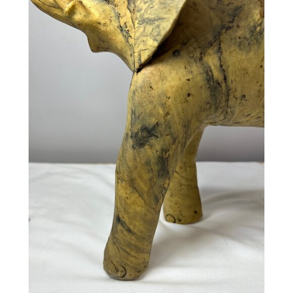 Hand-Carved Crushed Oyster Shell Elephant Figurine, Large - Picture 10 of 15